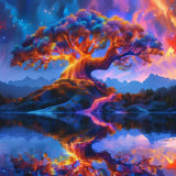 hill froeistung Tree of Life Diamond Art Painting Kits for Adults,Landscape Diamond Art Kits for Beginners, 5D DIY Round Full Dr