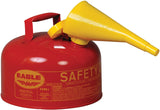 Eagle 2 Gallon Type I Red Safety Gas Can for Gasoline with Flame Arrester, Self-Closing Lid, and F-15 Funnel, Made in the USA, G