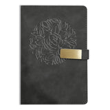 Brown Cloud Black Velvet Finish Self Design Leather Cover Notebook/Diary Ruled For Personal/Corporate Gift(Nb Blk Vlvt F 15)(1 D