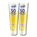 YAYA ORGANICS Baby + Kids Mineral Sunscreen with Free Sponge Applicators, SPF 50, Reef-Friendly, Non-Nano Zinc Oxide, Hypoallerg