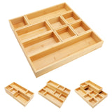 Bamboo Drawer Organizer Set, 9 PCS Multi-Use Individual Wood Storage Organizers, Junk Drawer Divider and Storage Trays Container