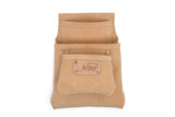 OX Tools Suede Leather 3 Pocket Fastener Pouch - Tool Pouch Organizer for Construction Tools - Leather Storage Carpenter Nail Ba