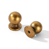 Khtumewrae Antique Brass Cabinet knobs,2 Pack 1inch Kitchen Cabinet knobs Ball Dresser knobs Vintage Cabinet knobs.