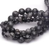 Chicager 6mm Natural Stone Beads for Jewelry Making,Larvikite Labradorite Polished Smooth Round Gemstone Beads for Bracelet Neck