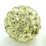 RUBYCA Pave Czech Crystal Disco Ball Clay Beads fit Shamballa Jewelry (20pcs, 12mm, Light Yellow)