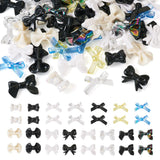 FASHEWELRY 60Pcs Large Acrylic Bow Beads Black White Pony Beads 15 Styles Cute Bowknot Loose Bead Kawaii Aesthetic Bead for Brac