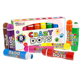 U.S. Art Supply 8 Color Crazy Dots Markers Childrens Washable Easy Grip NonToxic Paint Marker Daubers
