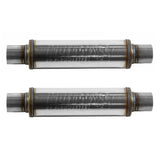 Muffler 2-Pack Compatible with Flowmaster FlowFX 71416, 2.5 In/Out Center Round, Moderate Sound