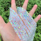 200pcs Czech Faceted Cube Crystal Glass Beads Spacer 6mm (0.24 Inch) Crystal AB