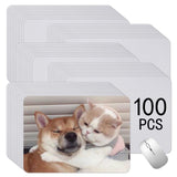 100 PCS White Mouse Pad for Heat Transfer, Bulk Mousepad for Heat Press Printing Crafts Custom Photos Non Slip Bottom 24x20x0.2C