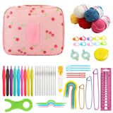 Tusmad Crochet Set Knitting Needle Kit 107 Pcs Starter Kit For Beginners, Ergonomic, Crochet Hooks Travel Bag,For Beginners Adul