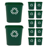 Rubbermaid Commercial Products Deskside Recycling Can, 7-Gallon/28-Quart, Green Recycling Symbol, Plastic, for Bedroom/Bathroom/