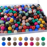 Sunrony 170Pcs 15mm Silicone Beads for Keychain Making, Mixed Color Round Silicone Beads for Pens and Necklace Bracelet Crafts M