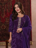 Anni Designer Women'S Cotton Blend Straight Printed Kurta With Pant & Dupatta (Manini Begani-Vks01_Xl_Begani_X-Large),Begani,XL,,,