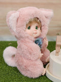 Cloveray Reborn Baby Doll 10 Inch - Realistic Vinyl Girl with Green Eyes in Pink Fox Outfit - Collectible Comfort Gift for Girls