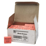 Charles Leonard Eraser, Synthetic, Latex Free, Block Shape, Medium, Pink, Box of 60