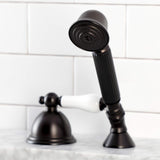 Kingston Brass Ksk3355Pltr Vintage Deck Mount Hand Shower With Diverter For Roman Tub Faucet, 3.44 X 5.63 X 8.06, Oil Rubbed Bro