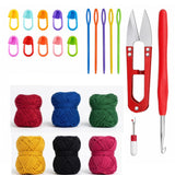 Lai Lai Complete Crochet Hobby Kits For Beginners With Yarn Crochet Hooks, Plastic Needles & Stitch Markers Learn Art Craft Set
