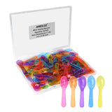 AMEILOZ 3 Inch Tiny Mini Tasting Spoons Colored Disposables Small Taster Spoon, Mini Sampling Spoon for Desserts Pudding Jello S