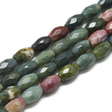 Fashewelry 20pcs Natural Indian Agate Gemstone Beads 9x6mm Faceted Oval Healing Crystal Loose Stone Beads for Jewelry Necklace B
