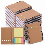 20 Set Spiral Notebooks With Pens And Sticky Note, Bulk Notebook For Office