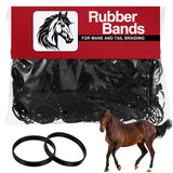 Canlierr 1000 Pcs Large Black Leather Rubber Bands Horse Rubber Bands Mini Braiding Bands Equine Hair Ties for Use on Horse Mane