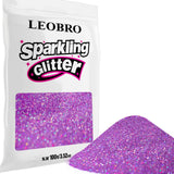 LEOBRO Purple Glitter, 100g / 3.5 oz Holographic Fine Glitter for Crafts, Resin, DIY Jewelry Keychains Flowers Party Decorations