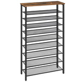 MAHANCRIS 10-Tier Shoe Rack, Shoe Organizer for Entryway, Large Capacity Shoe Shelf, for 36-40 Pairs of Shoes, Stable Sturdy, Sh