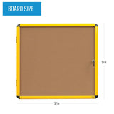 Industrial Cork Bulletin Enclosed Board Cabinet