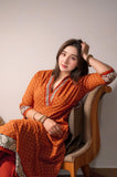 Gosriki Women'S Rayon Blend Anarkali Printed Kurta With Pant (Karidos Orange-Vks05-Gs_4Xl_Orange_Xxxx-Large),Orange,4,B0DRNNG1ZW