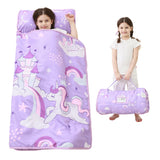 Lasoftan Toddler Nap Mat with Pillow and Blanket, Extra Large Rolled Napping Mats,Toddler Nap mats for Boys Girls, Kids Mat for