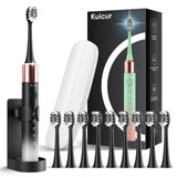 Electric Toothbrush for Adults and Kids, Comes with 10 Brush Heads & Travel Case, 5 Modes with 2 Minutes Built in Smart Timer, O