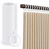 Premium Curtain Ring Hooks 1.25 Inch Plastic Curtain Rings for Door Window (50, QHook)