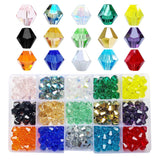 Chengmu 10mm Bicone Glass Beads for Jewelry Making 300pcs Faceted Shape Colourful Crystal Spacer Beads Assortments Supplies Acce