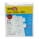 RediTag Laser Index Tabs, Divider Tabs, Permanent Adhesive Index Labels, Customizable Divider Labels, 11/8 x 11/4, White, 3