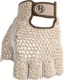 HJ Glove Men's Snow White Original Half Finger Golf Glove, Large, Left Hand