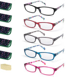 LANLANG 5-Pack Reading Glasses for Women, Blue Light Blocking Eyeglasses with Spring Hinge, 5 fashion colors, Anti Eyestrain, +1