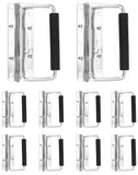 QWORK Heavy-Duty Spring Loaded Pull Handles with PVC Grip for Tool Boxes and Cases - 10-Pack Surface Mounted Design, 110lbs Load
