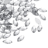 PATIKIL Marquise Gems, 300 Pcs 10x5mm Acrylic Rhinestones Flat Back Navette Horse Eye Crystal Gems for Jewelry Making DIY Craft,