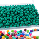 Sunrony 170Pcs 15mm Silicone Beads for Keychain Making, Round Silicone Beads for Pens and Necklace Bracelet Crafts Making(Deep G