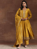 Libas Women'S Silk Blend Kurta Set (277150R Mustard Xs