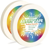 ETNRHP 2 Packs White Art Tape Medium Tack Artist Masking Tape Paper Acid Free Tape Watercolor Painters Tape Artists Tape for Dra