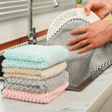 wolpin Microfiber Cleaning Cloths 5 Pcs 25x25cm Highly Absorbent MultiColour Wash Cloth for Kitchen, Car, Window, Stainless Ste