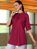 Libas Women'S Straight Tunics (58213_Maroon Maroon 2Xl