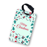 Customized Luggage Tag For Travel/School Merry Christmas Personalize With Name Mdf Material 2.5 * 3.75 Inches Multi Co