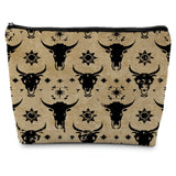 Supwhd Western Makeup Bags, Vintage Western Bull Skull Cosmetic Bag Toiletry Bag, Cow Makeup Bag, Western Stuff, Western Gifts f