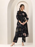 Libas Women'S Silk Blend Printed Kurta Sets (99298_Black_Xl)