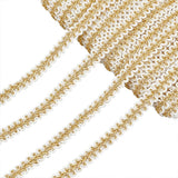 PH PandaHall 15 Yards Gimp Braid Trim 12mm/0.5Woven Gimp Braid Trim White Golden Polyester Braid Trim Chinese Braid Gimp Tri