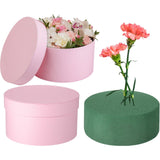 Nuenen Gift Boxes with Lids Floral Foam Set Round Boxes Flower Arrangements Supplies Round Floral Foam for Flowers for Mother's
