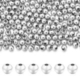 Chuyau 300pcs 3mm Silver Filled Spacer Beads for Jewelry Making Seamless Smooth Metal Brass Beads for DIY Bracelets Necklace Ear
